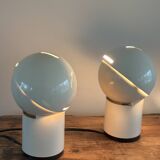 Set of two Vintage 'Pac-Man' Asteroidi Siberin Caronno table lamp Italy 70's design