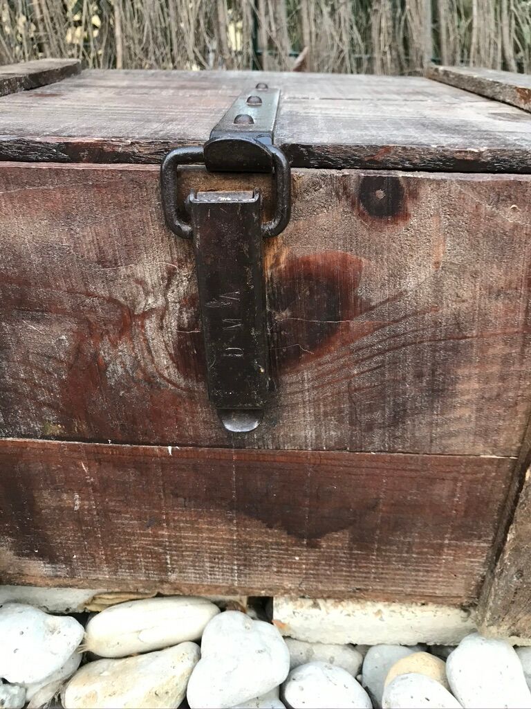 Wooden and metal military case, circa 1960