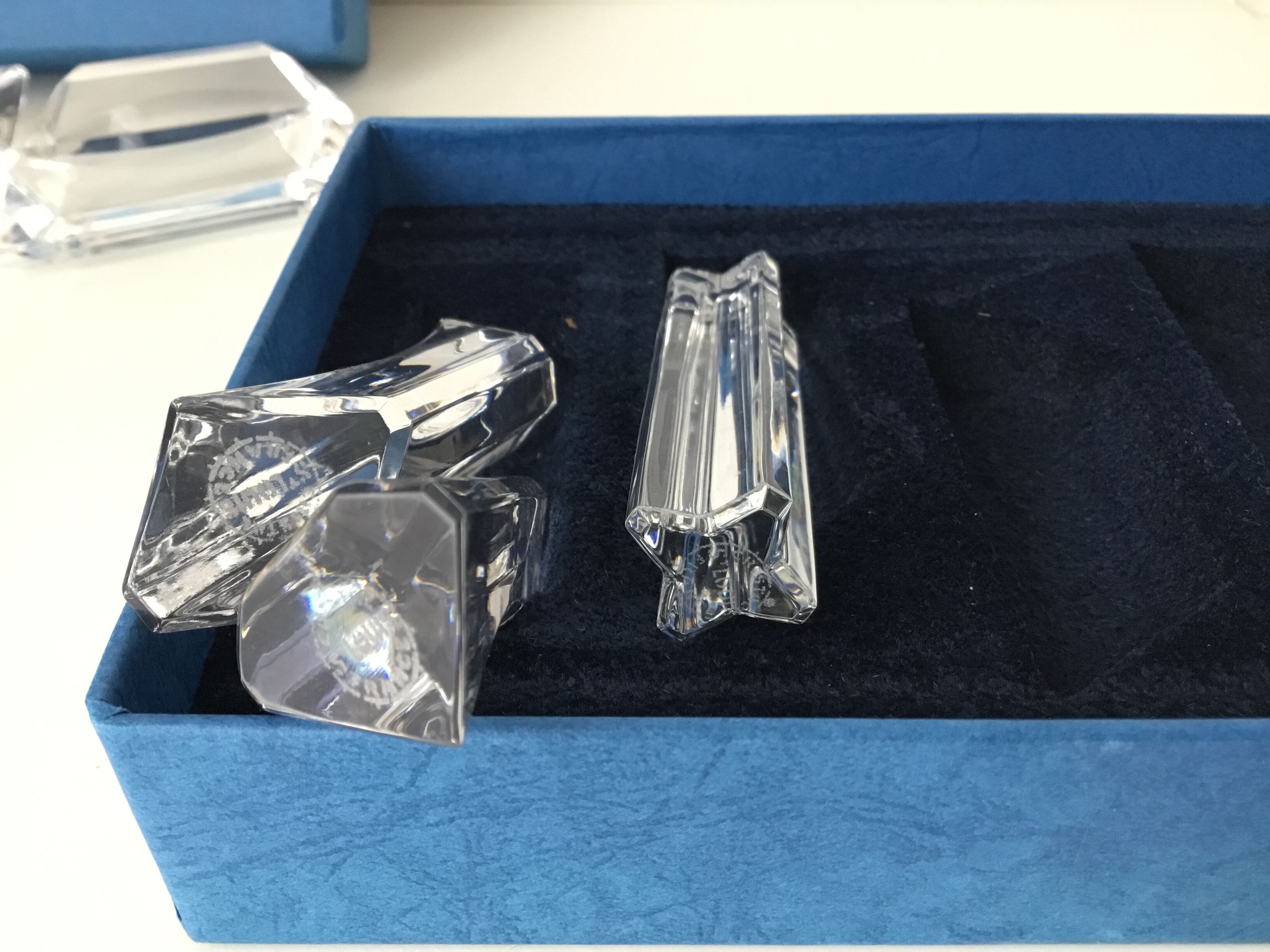 Box of 12 crystal st louis knife holders