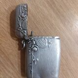 Antique match holder with striker in silver