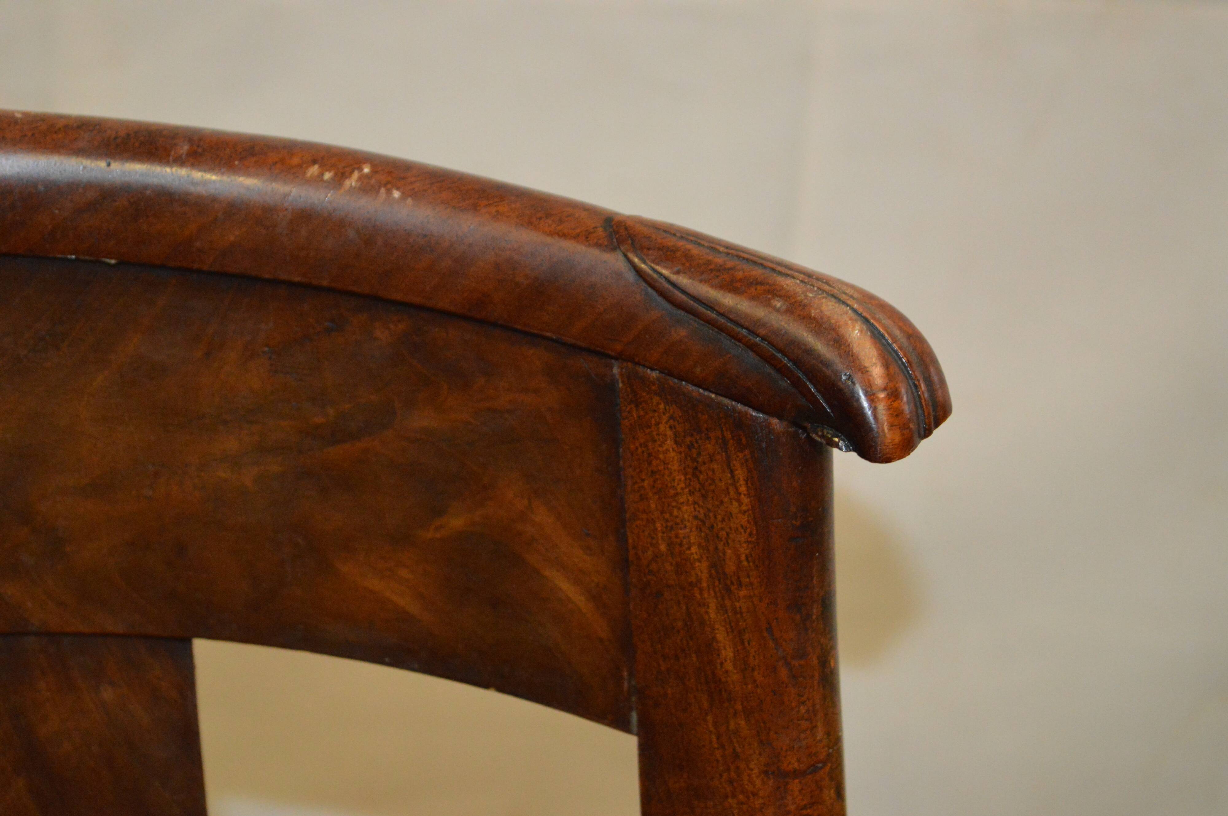 Set of 4 mahogany gondola chairs