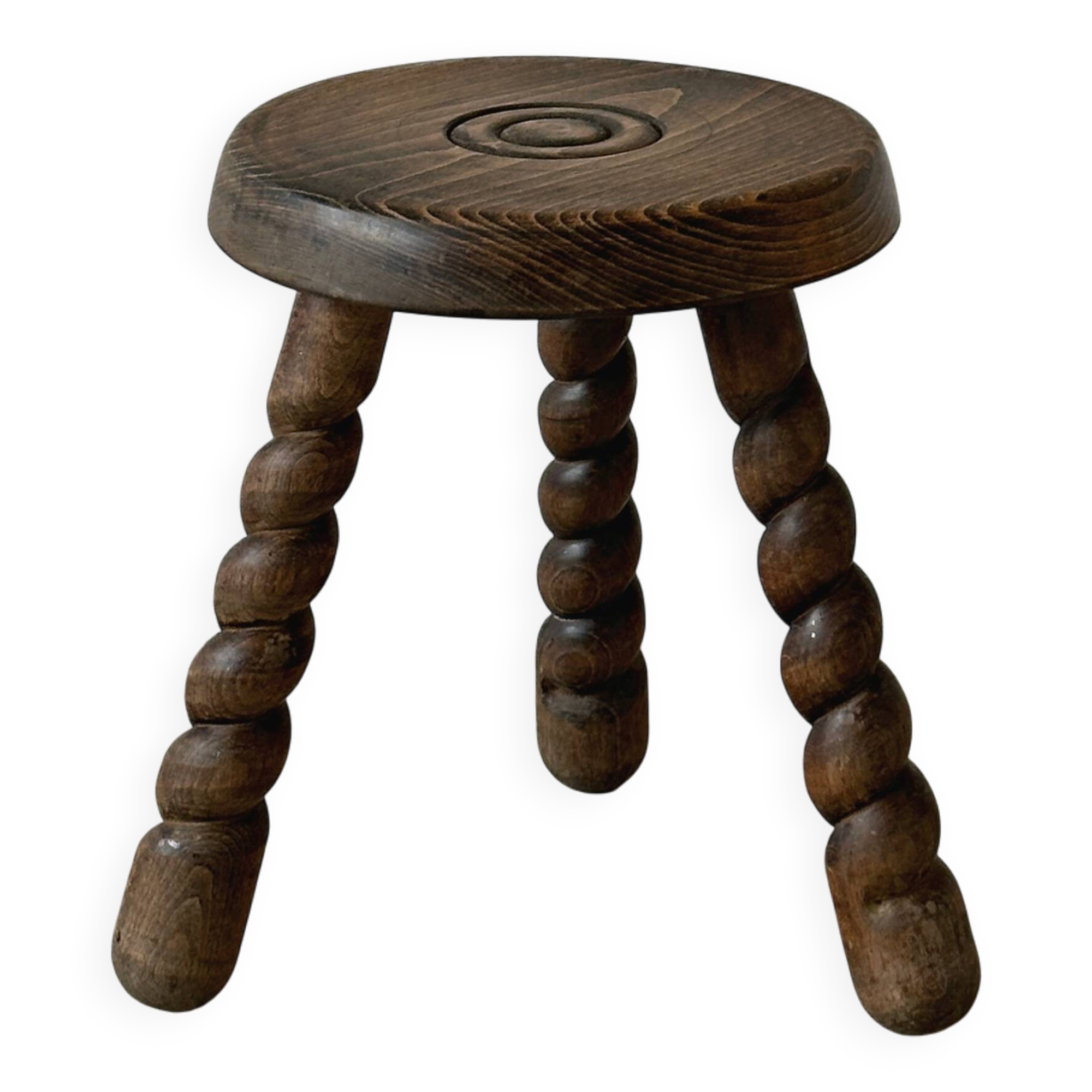Antique wooden tripod stool