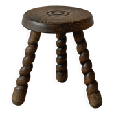 Tabouret tripode ancien bois