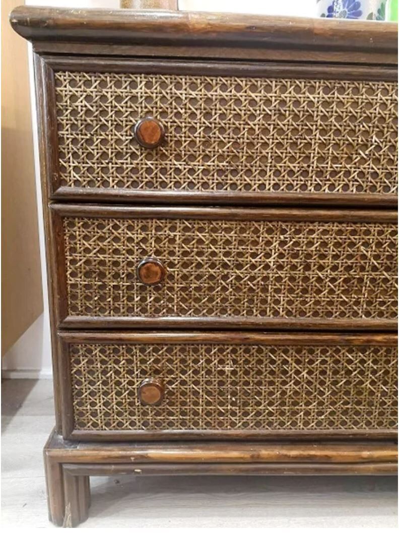 Wooden & canning chest of drawers