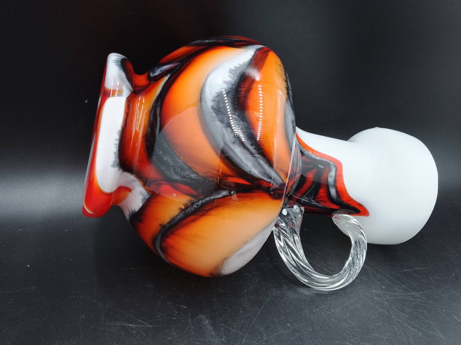 Modernist Murano glass jug by Carlo Moretti, 1960s