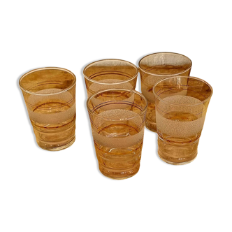 Set of 5 vintage granite glasses