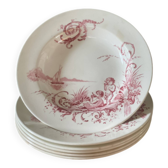 6 assiettes creuses terre de fer jules vieillard bx