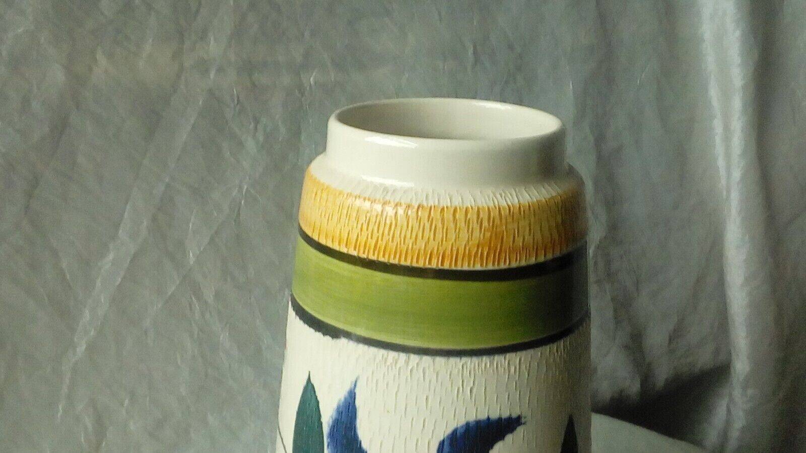 West germany ceramic vase vintage floral decor year 1960