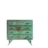 Vintage patinated splayed leg chest of drawers