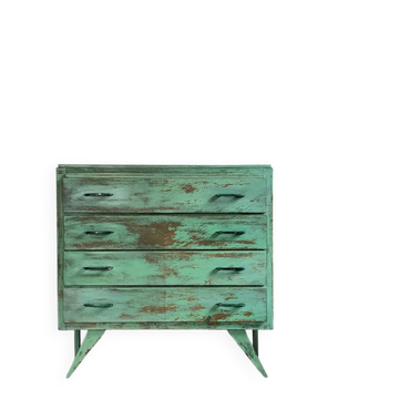 Commode pied compas vintage patinée