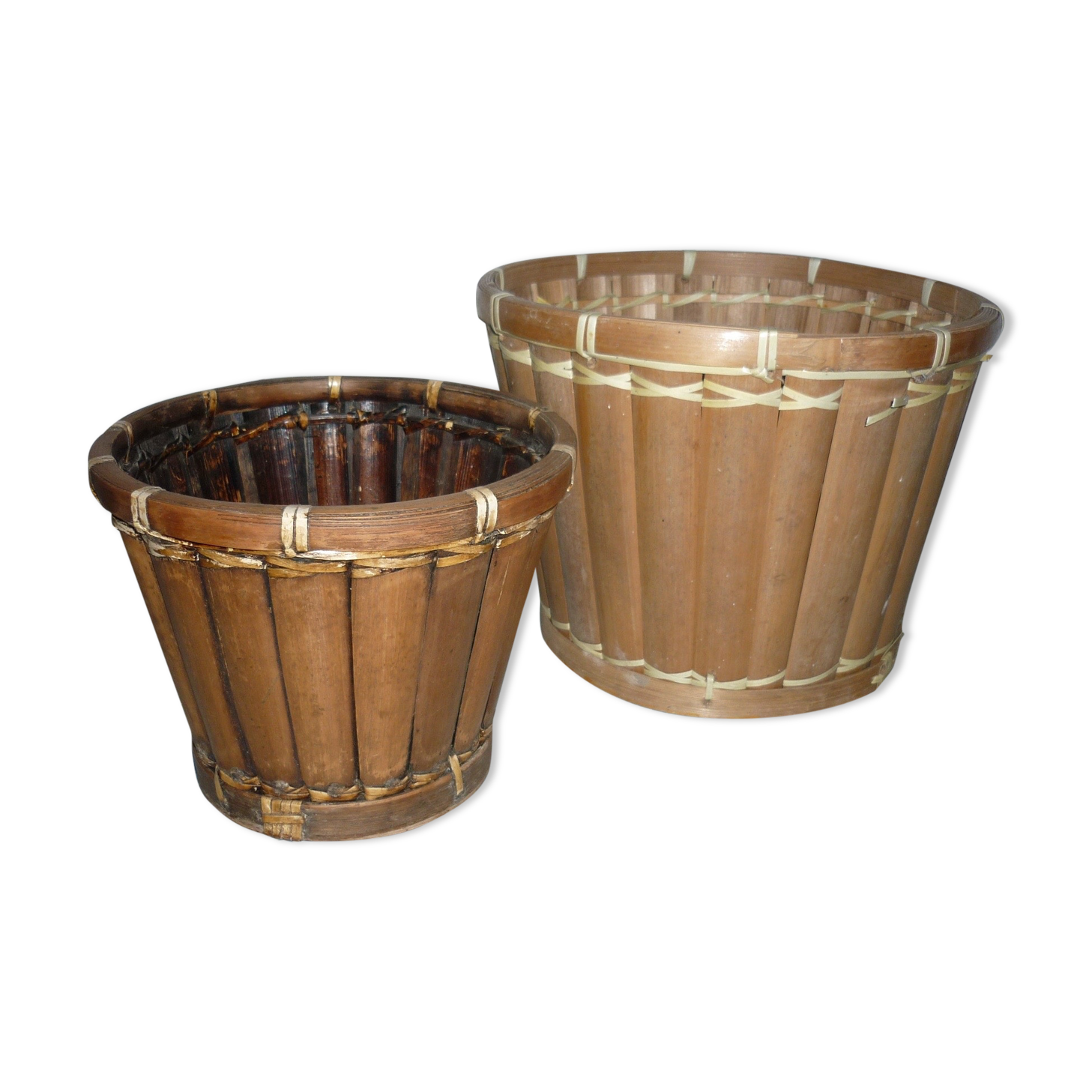 Set of 2 bamboo pot covers
