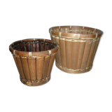 Set of 2 bamboo pot covers