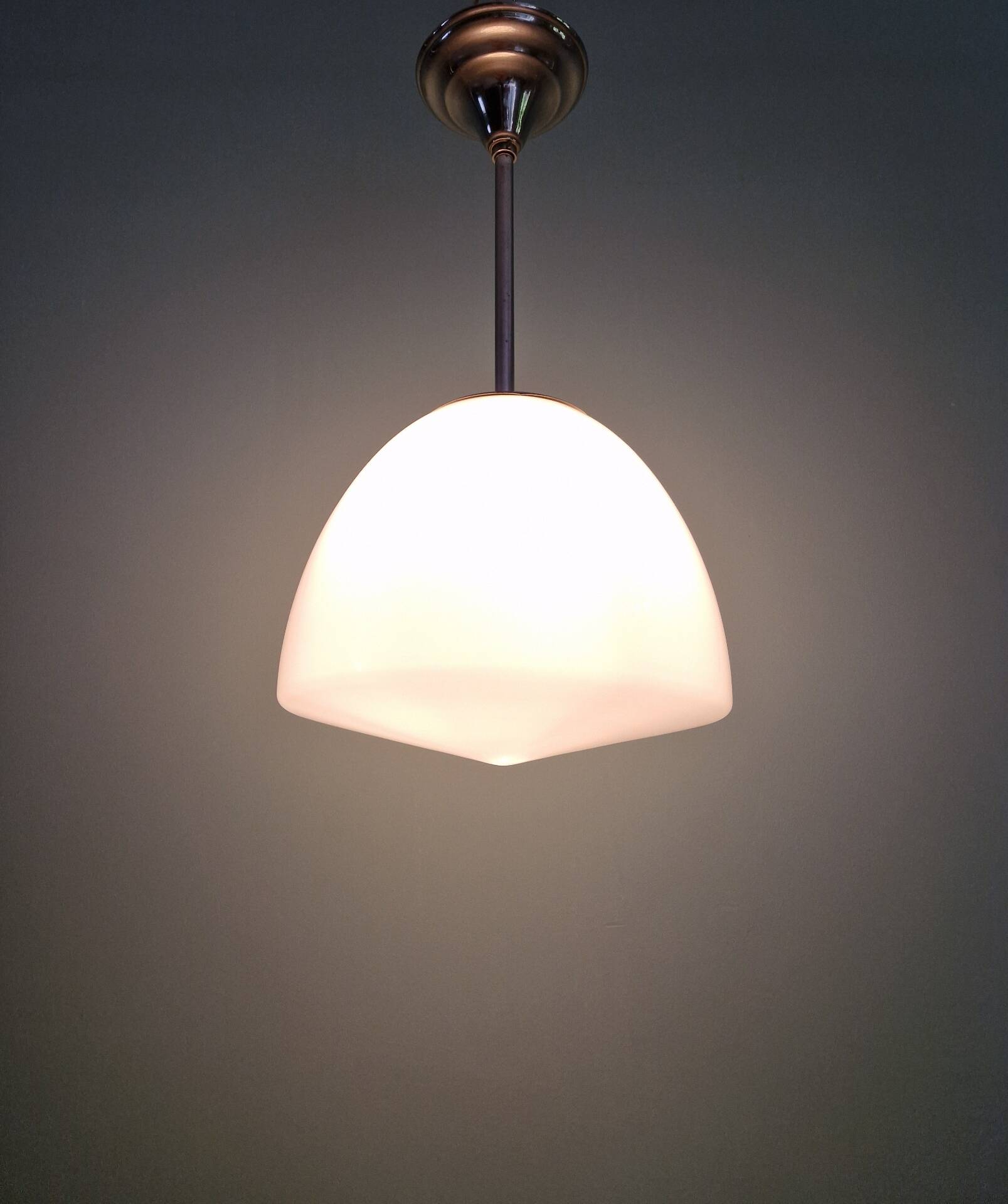 Bauhaus suspension by Philips in white opaline, 1930s.