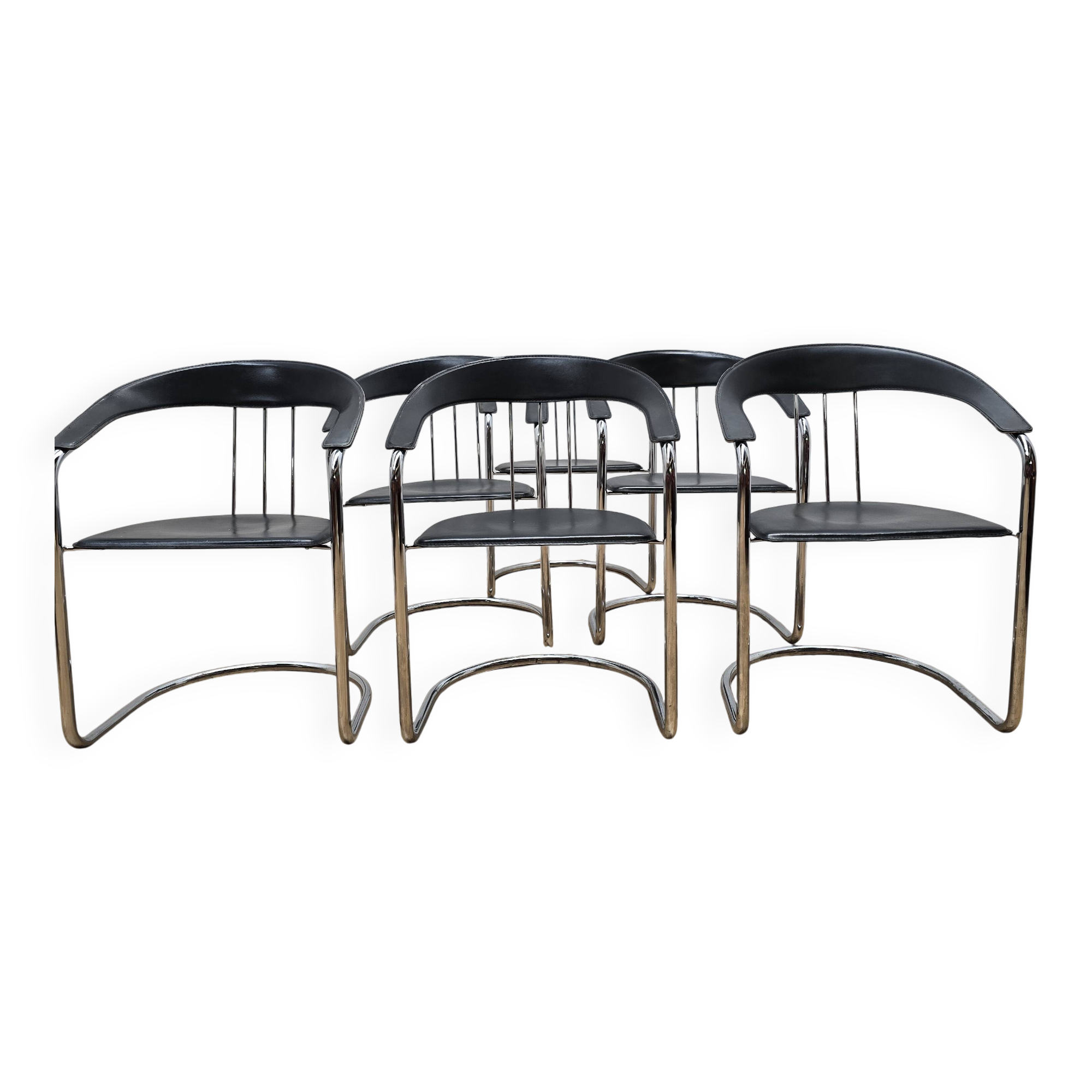 Set of 6 designer chairs from Italy.