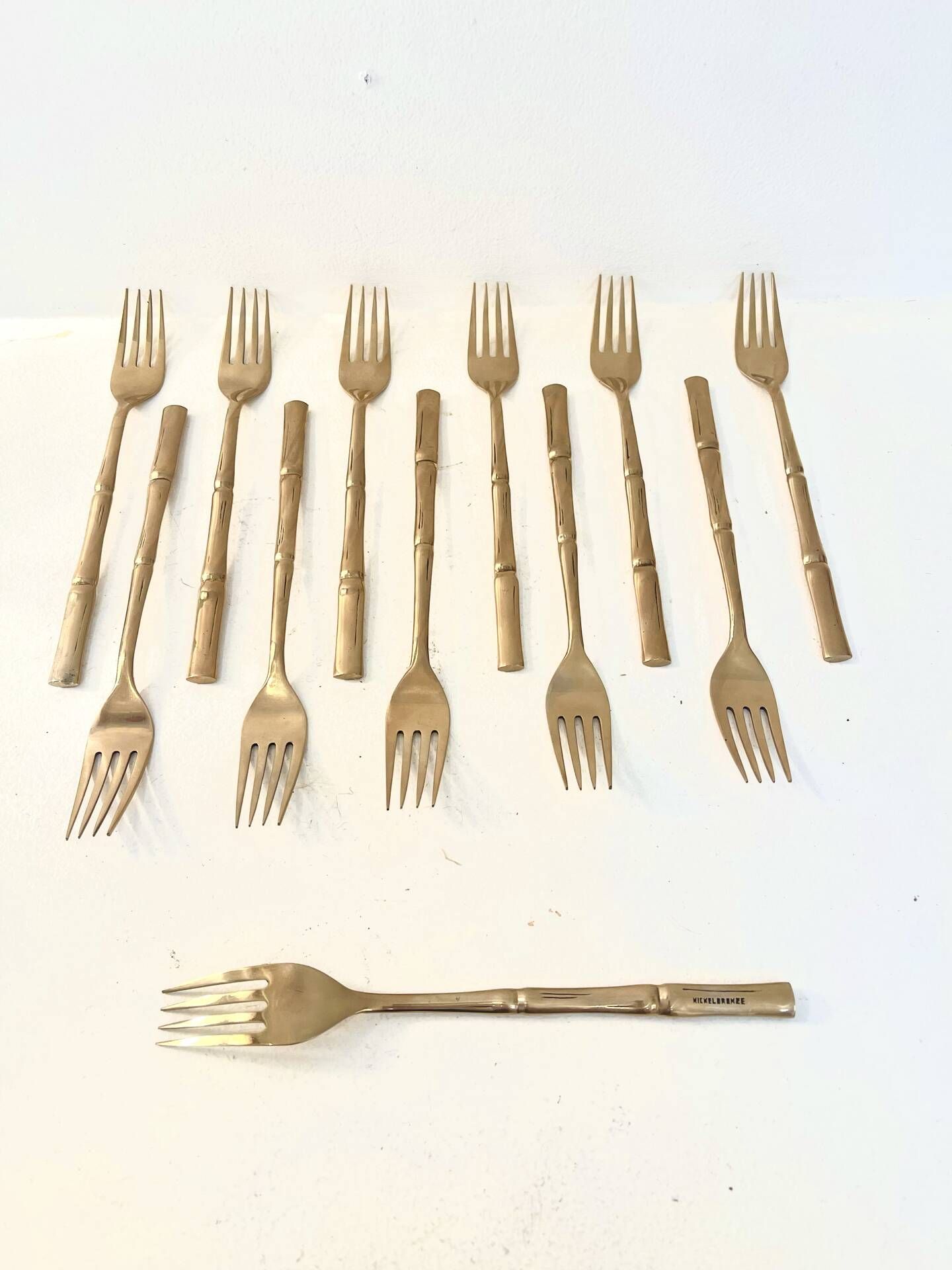12 dessert forks, Hollywood Regency - circa 1970