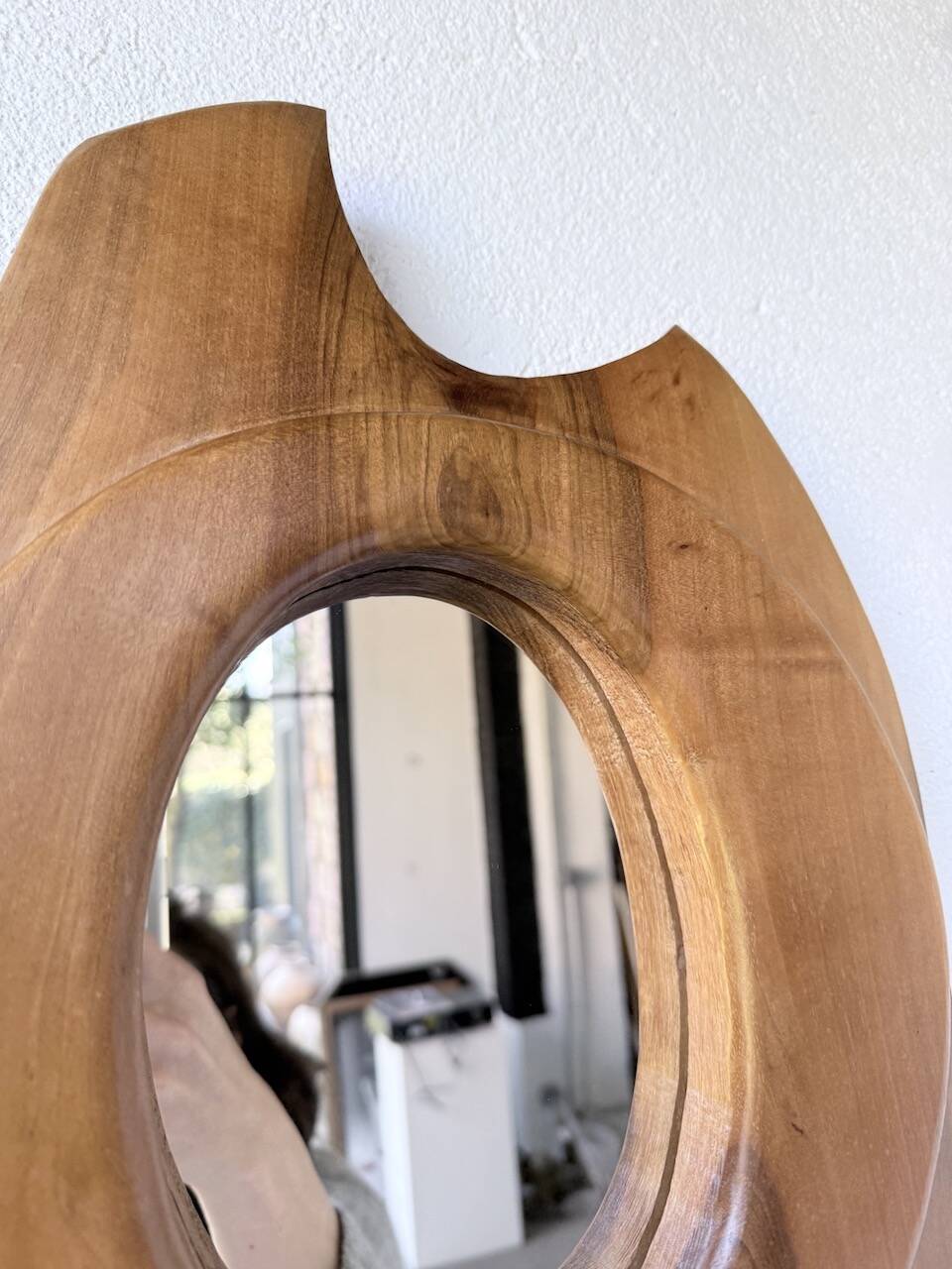 Miroir organique noyer 1960