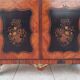 Louis XVI glass-fronted library in rosewood and amaranth veneer.