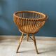 Porte plante ou revues en rotin vintage 1950