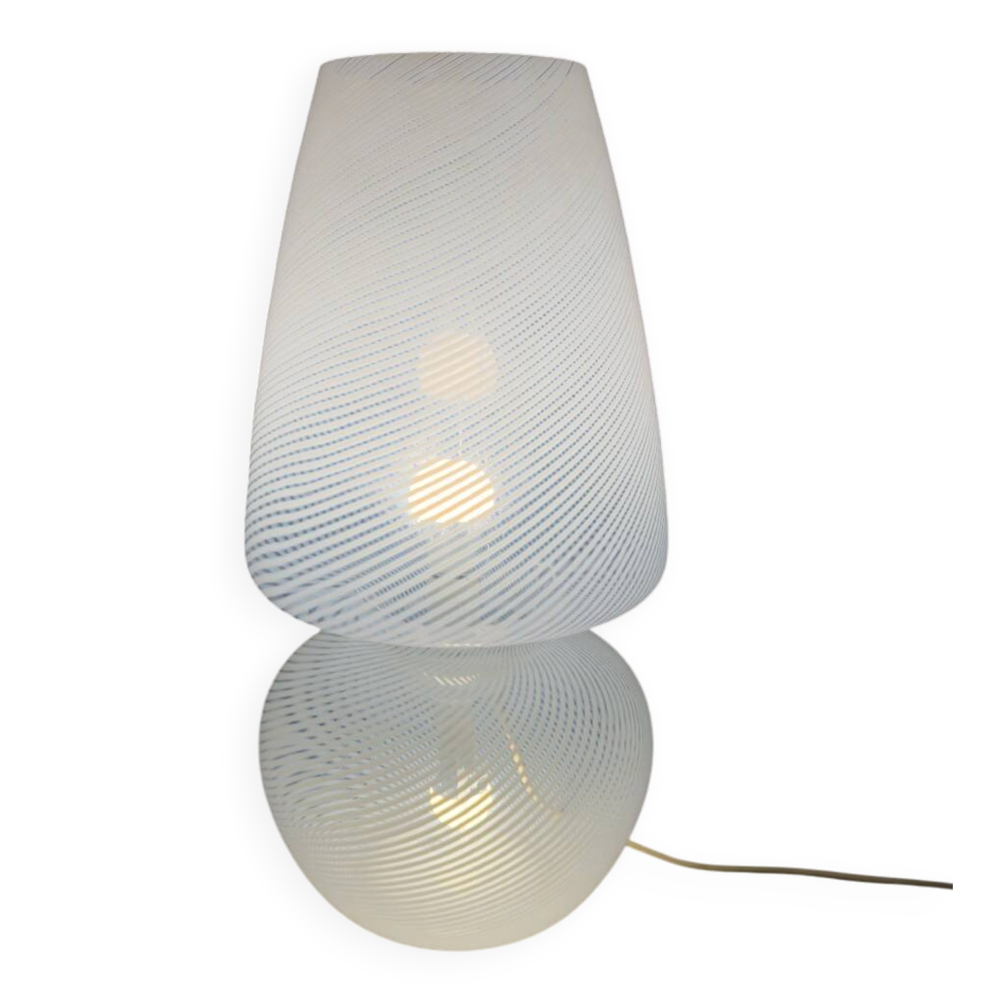 Large mushroom table lamp in Murano glass, Fabbian design, Space Age 1970s.