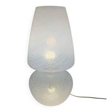 Large mushroom table lamp in Murano glass, Fabbian design, Space Age 1970s.