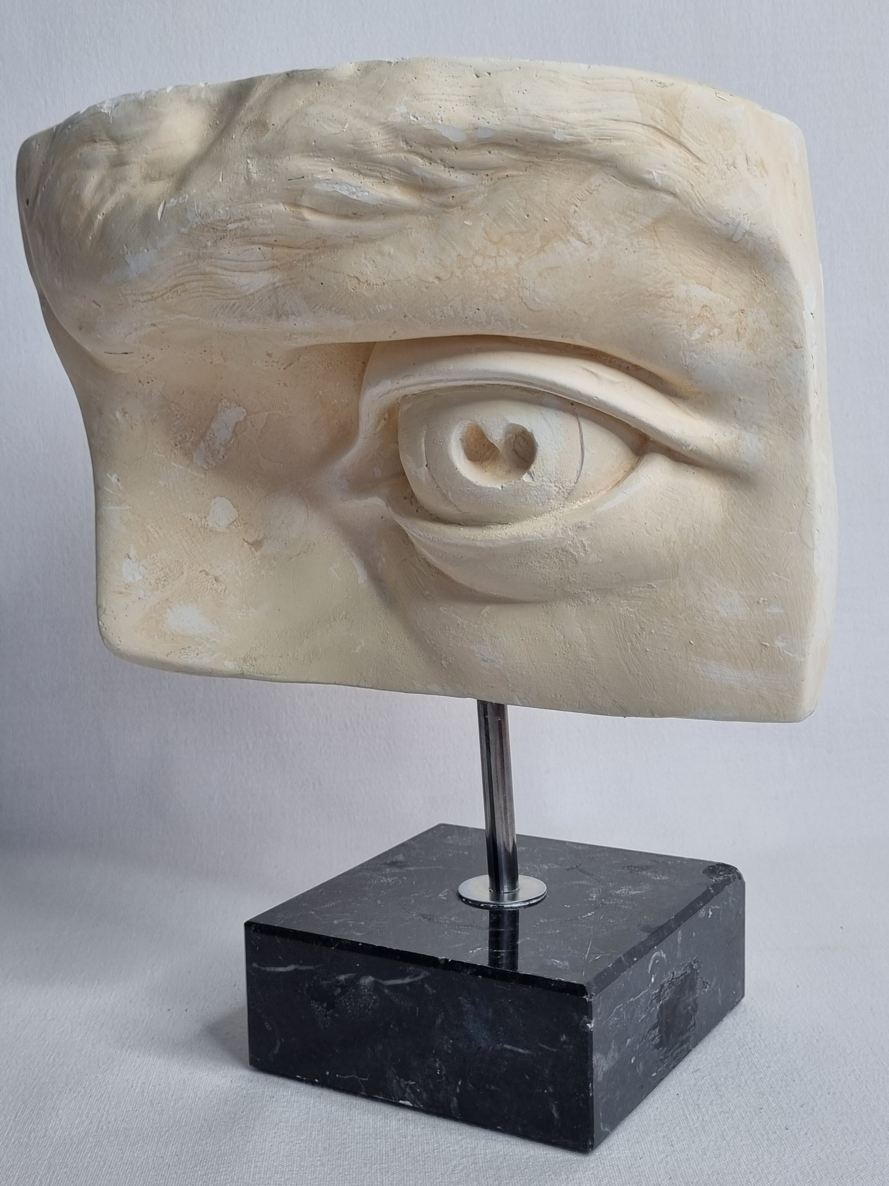 Eye of Michelangelo's "David", vintage cast after Brucciani, on base, 27 cm