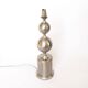 Pied de lampe maison Barbier 2 spheres acier poli