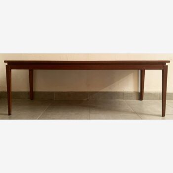 Grande table basse scandinave en teck des années 60