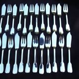 12 Silver Plated Fish Cutlery Sets (Forks + Knives)