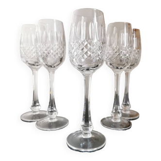 5 verres Cristal hauts