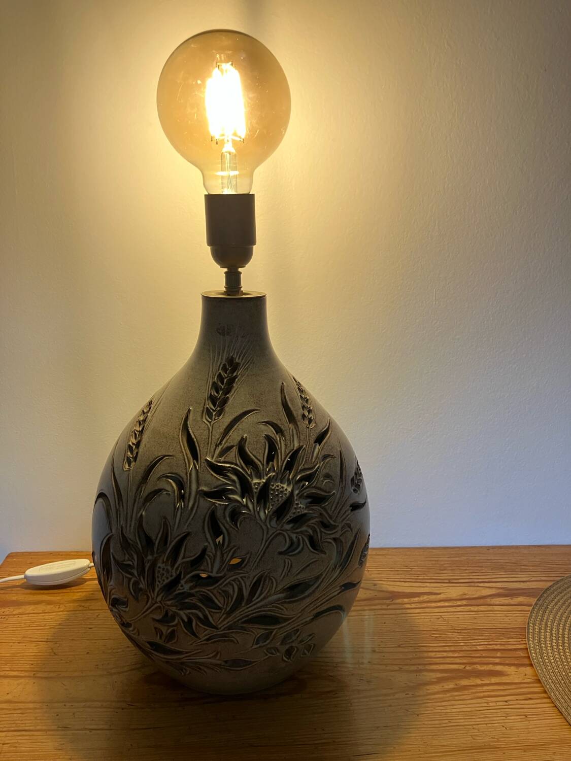 Ceramic lamp base with cut-outs — Fonck & Matéo — Vallauris — 1960s