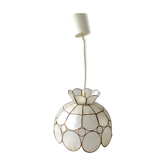 Hanging lamp mother-of-pearl and brass from the 1970