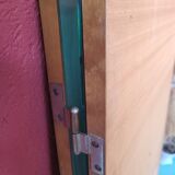 Large vintage teak triptych mirror