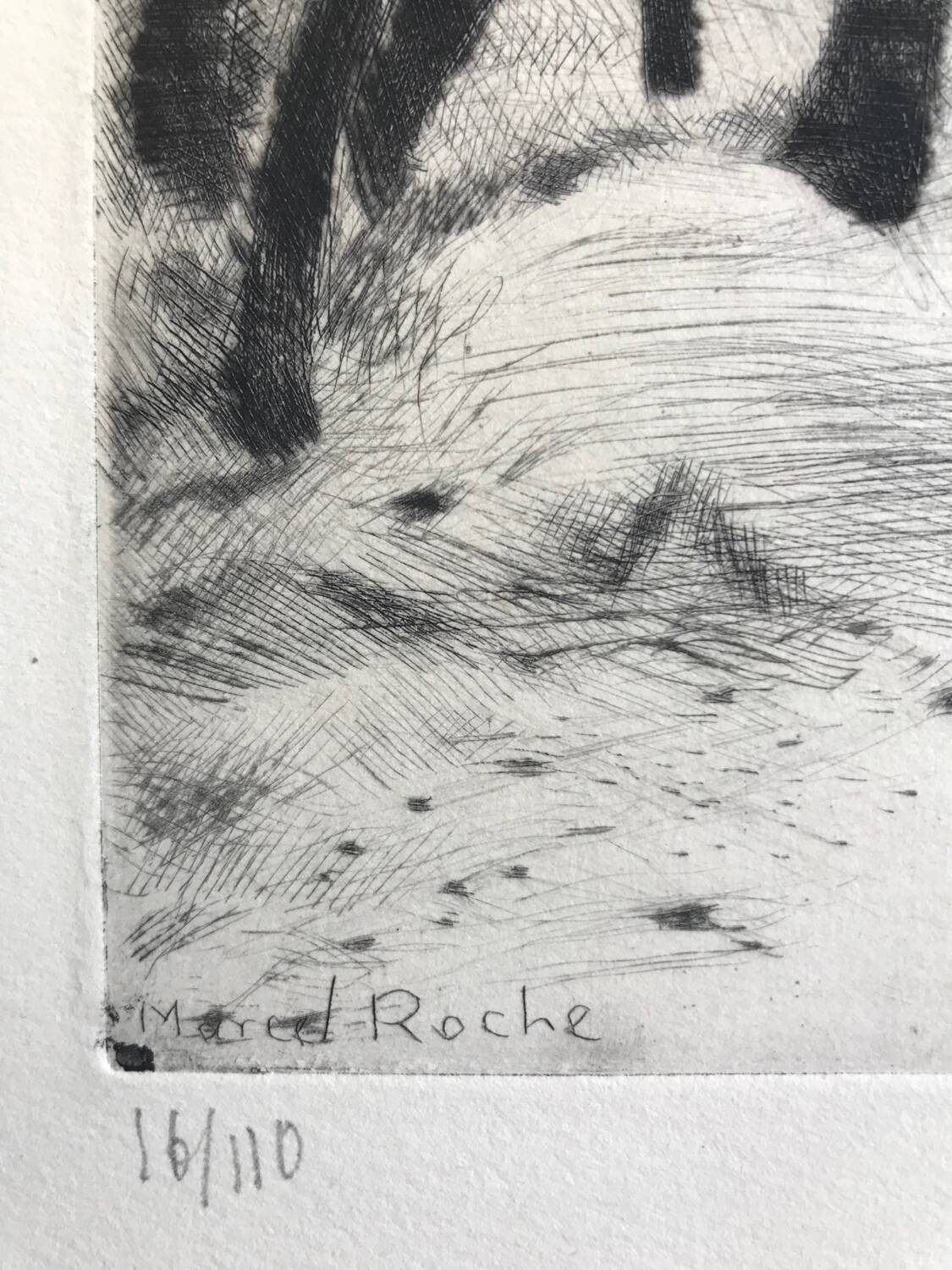 Forest under the snow, 1957. etching signed by marcel roche 1890-1959.