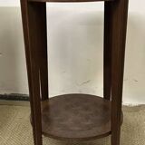 Round pedestal table / side table in wood marquetry