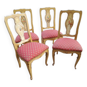 4 Venetian-style lacquered chairs