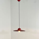 Red suspension lamp in perforated metal, 1970