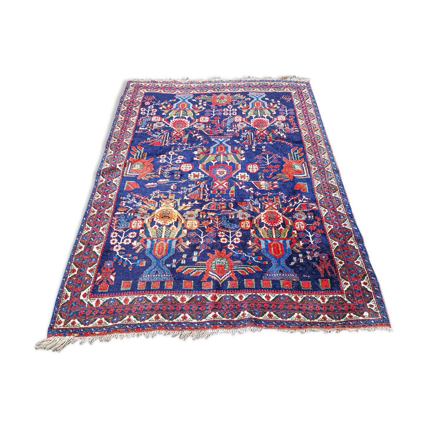 tapis ancien d'orient persan fait main afshar 185 x 145 cm