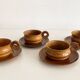 Ensemble de tasses en teck vintage des années 1970