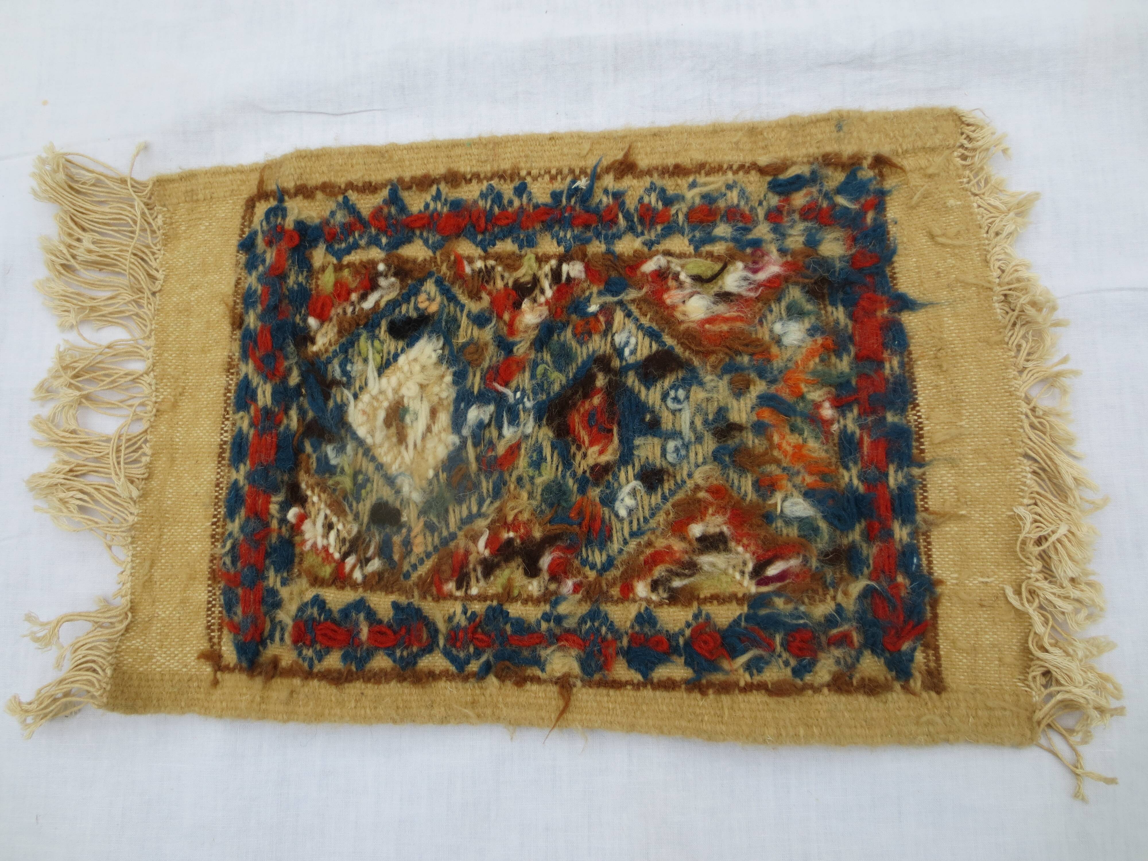 small Handmade wool kilim 44x30cm