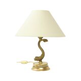 Classic Table Lamp Fish Dolphin Brass Onyx Marble