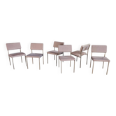 6 x No. 33 dining chair by Gijs van der Sluis for Van der Sluis Stalen Meubelen, 1960s