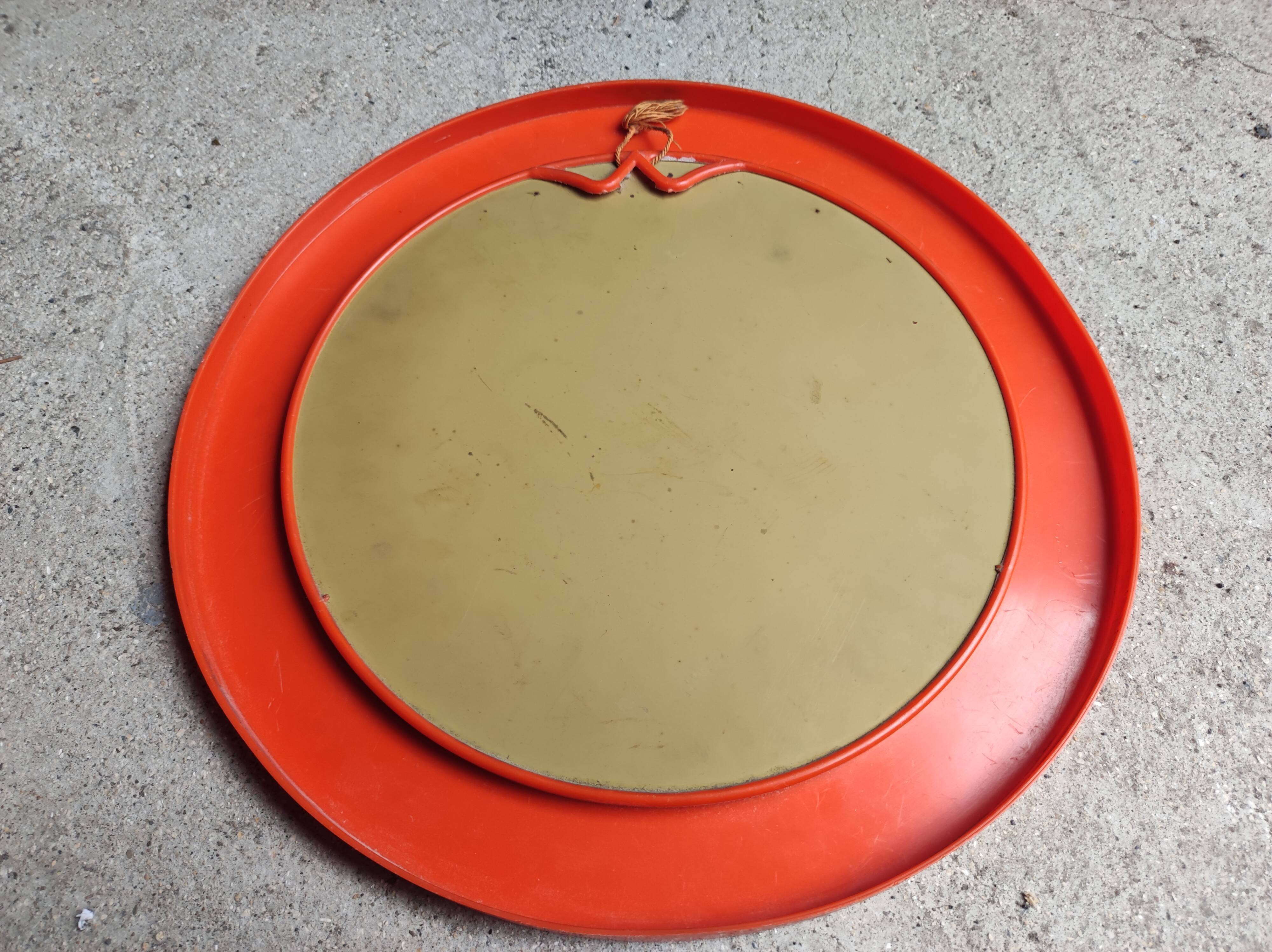 Round mirror plastic orange pop design 70