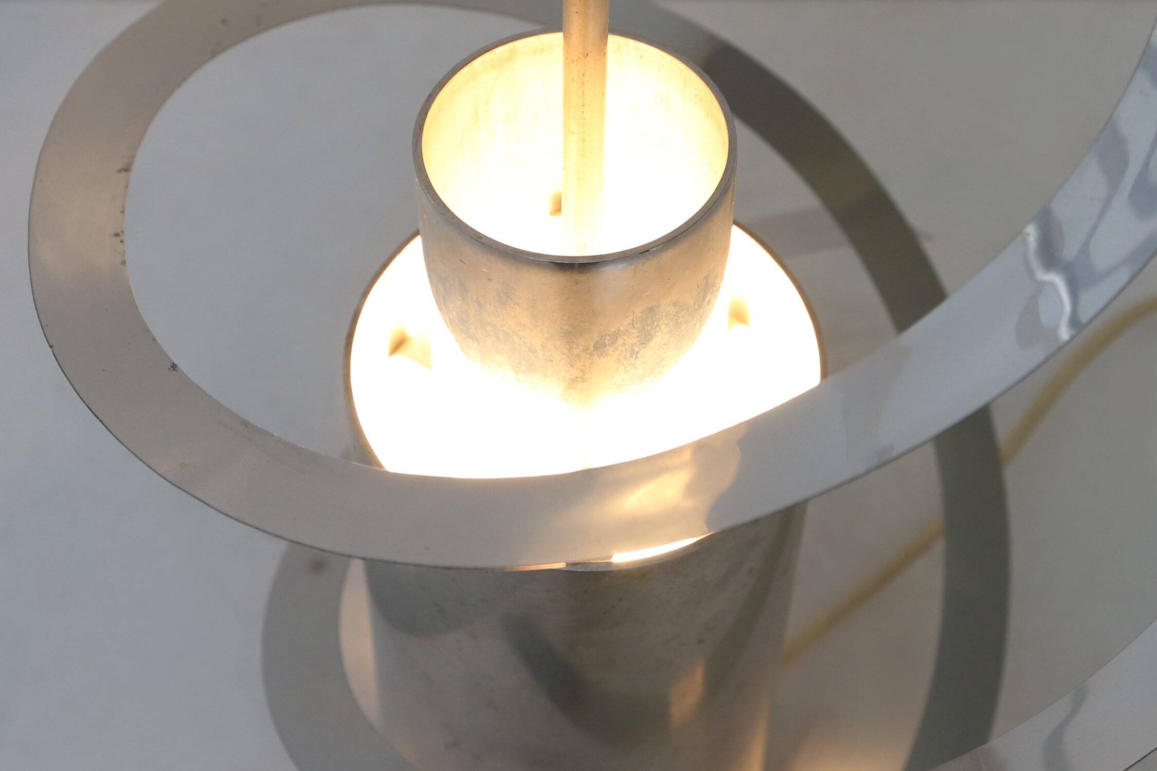 Kinetic Spiral Light Sculpture by Werner Epstein, 1972