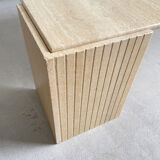 Teardrop travertine coffee table