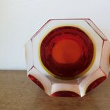 Octagonal vide poche or ashtray Sommerso Murano, design by Flavio Poli, 1970.