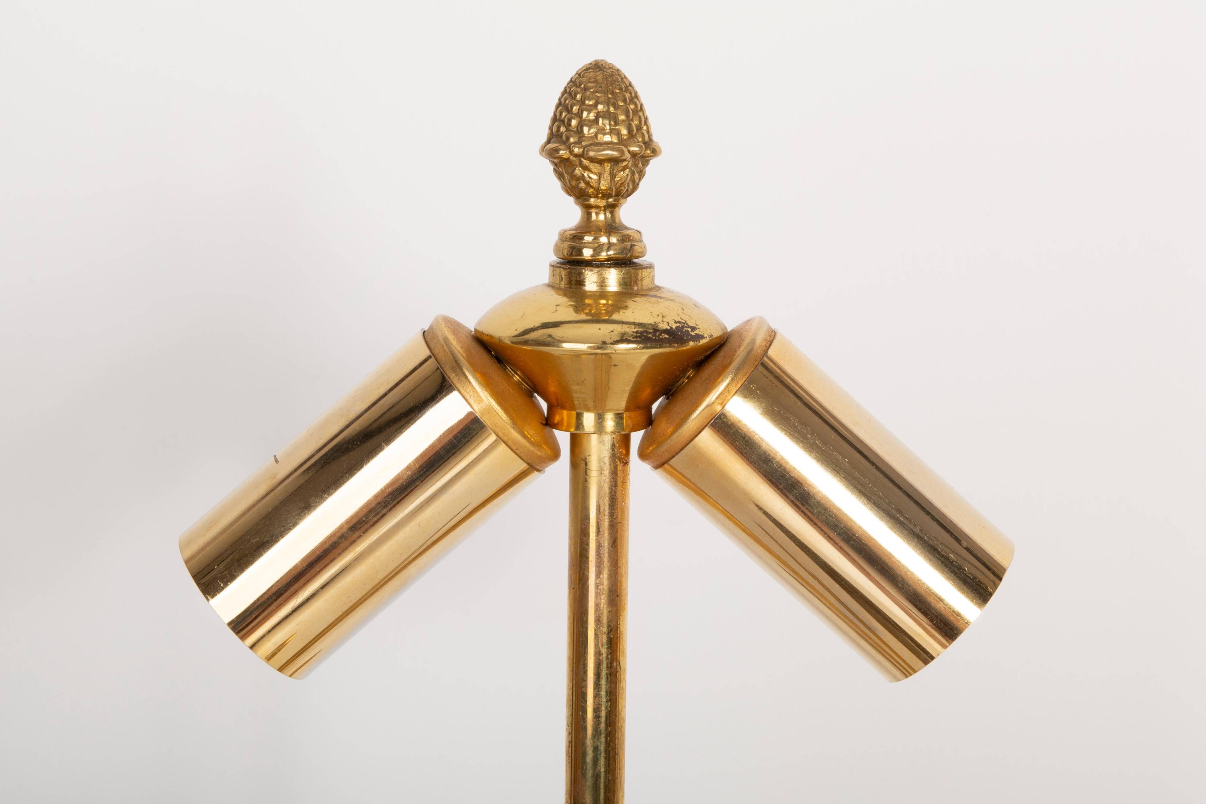 Mid-Century Hollywood Regency Orange Velvet Table Lamp, France, 1960s