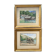 Watercolor paintings Austria Furberg and Unterach and frame circa 1950