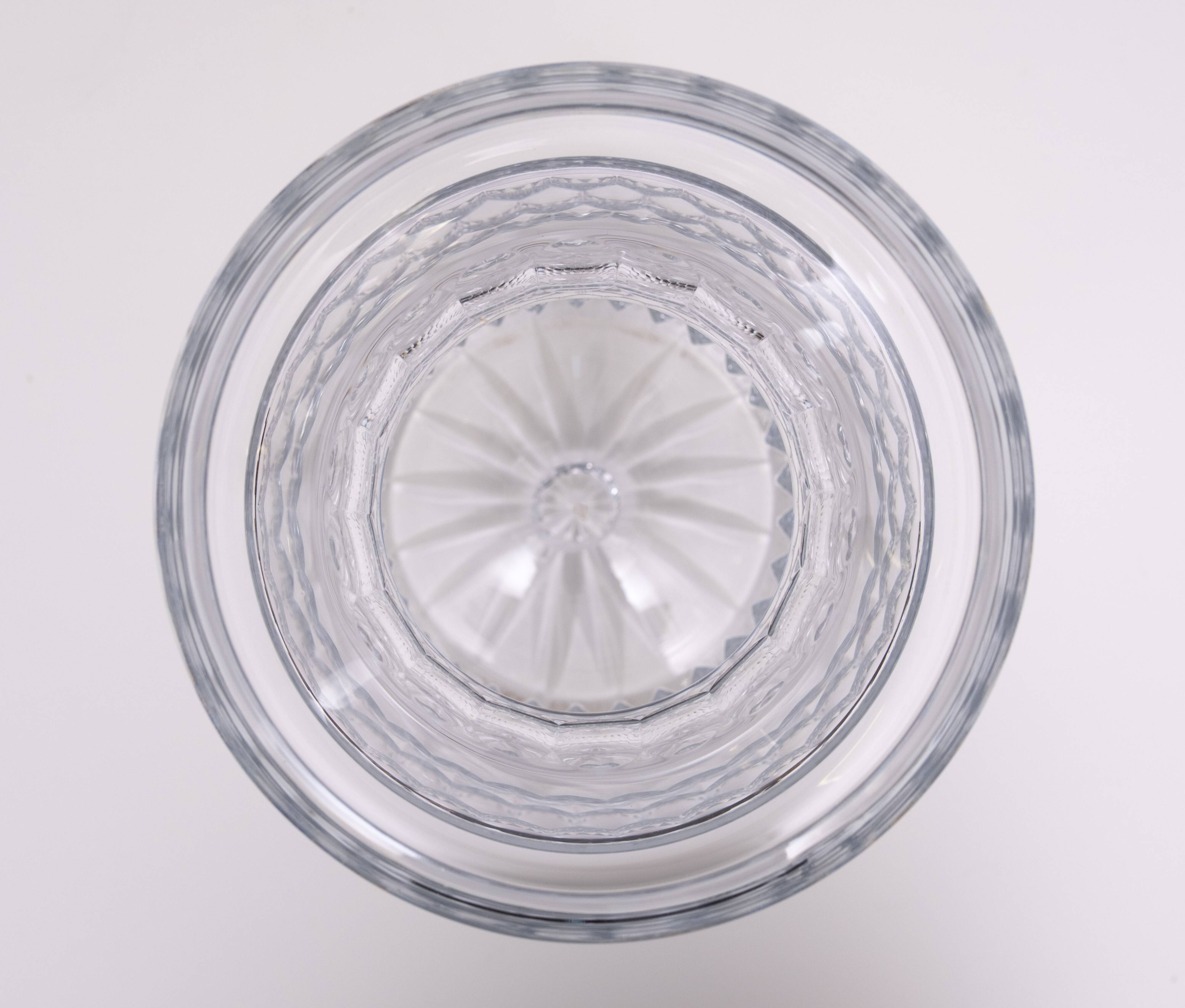 Large Cut Crystal Glass Vase 1960s Belgium