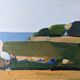 Mid-Century Modern Swedish Oil Painting "Coastal Musing" Framed Landscape