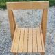 Paire de chaises pliantes à lattes en hêtre des années 70